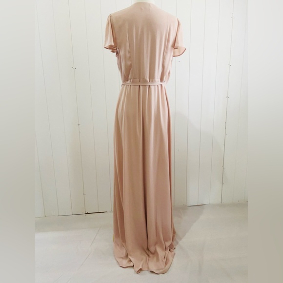 Show me your MUMU True  Wrap Maci Dress women size Large Salmon - Picture 2 of 15